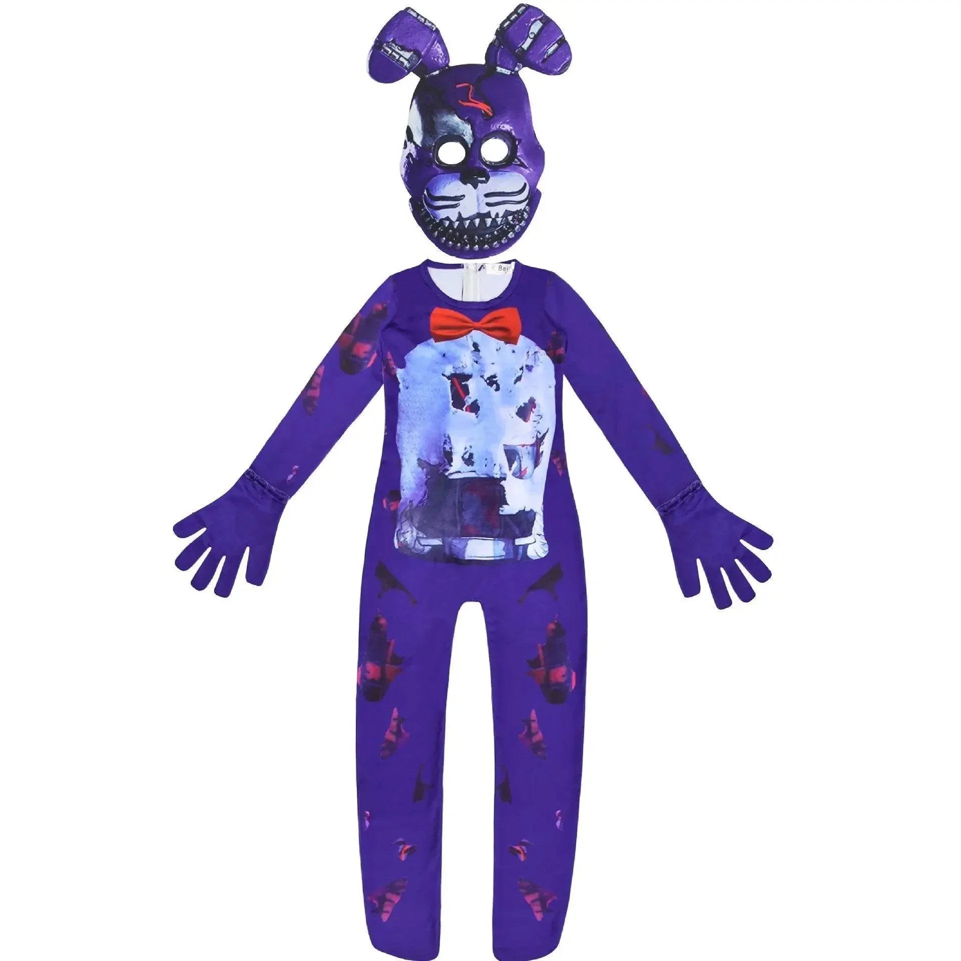 Kids Halloween Teddy Bear Cosplay Costume Jumpsuit Zentai Suits - Azufun