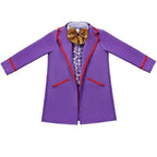 Kids Willy Wonka Charlie and the Chocolate Factory Johnny Depp Cosplay Suit Costume Set - Azufun