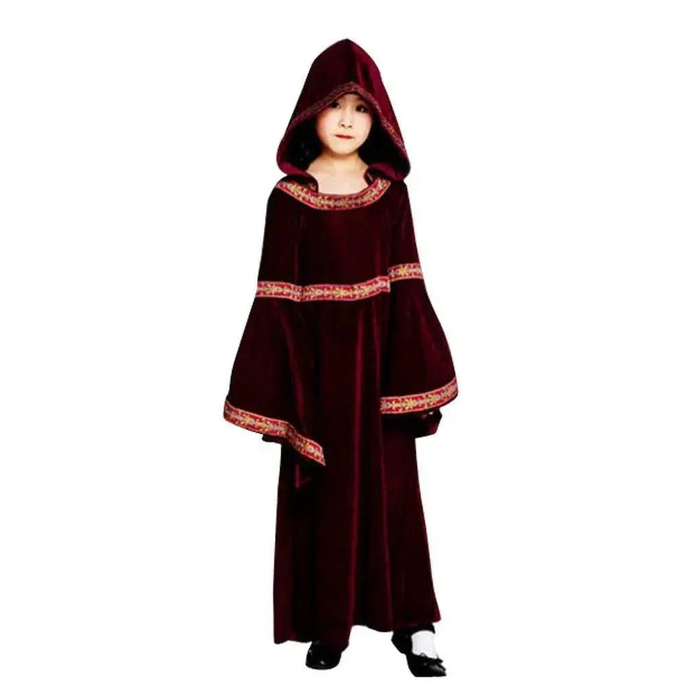 Medieval Halloween costume Victorian dress Renaissance burgundy dress - Azufun