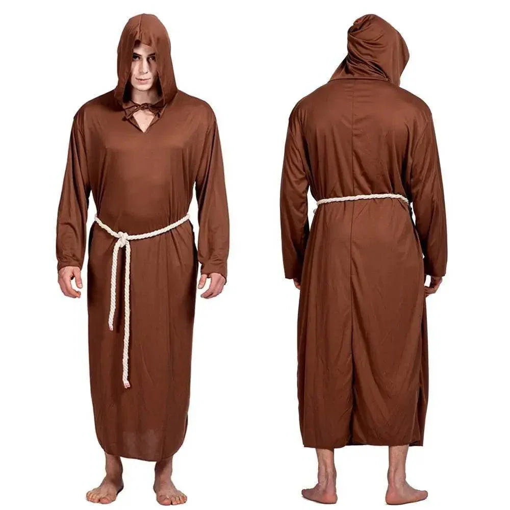 Medieval Monk Robe Priest Robe Halloween Cosplay Stage props show costume - Azufun