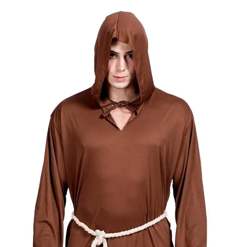 Medieval Monk Robe Priest Robe Halloween Cosplay Stage props show costume - Azufun