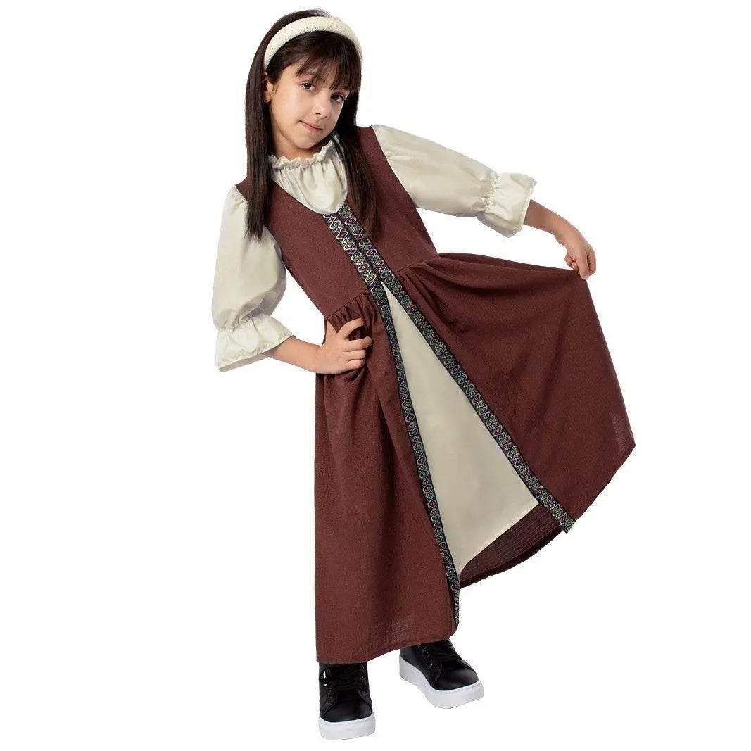 Medieval Palace Dress Vintage Kids Party Halloween Cosplay Costumes - Azufun