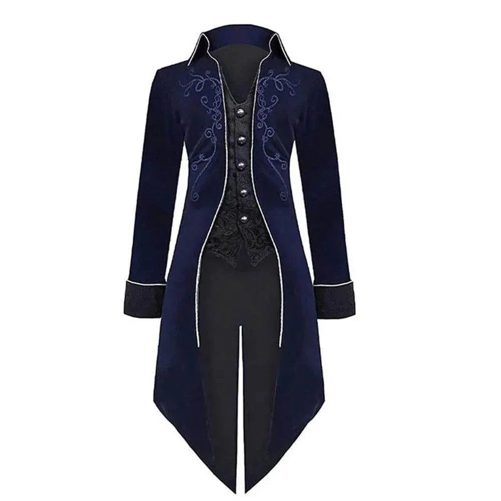 Medieval Steampunk Tailcoat Halloween Costumes Vampire Gothic Jackets Vintage Coat For Men - Azufun