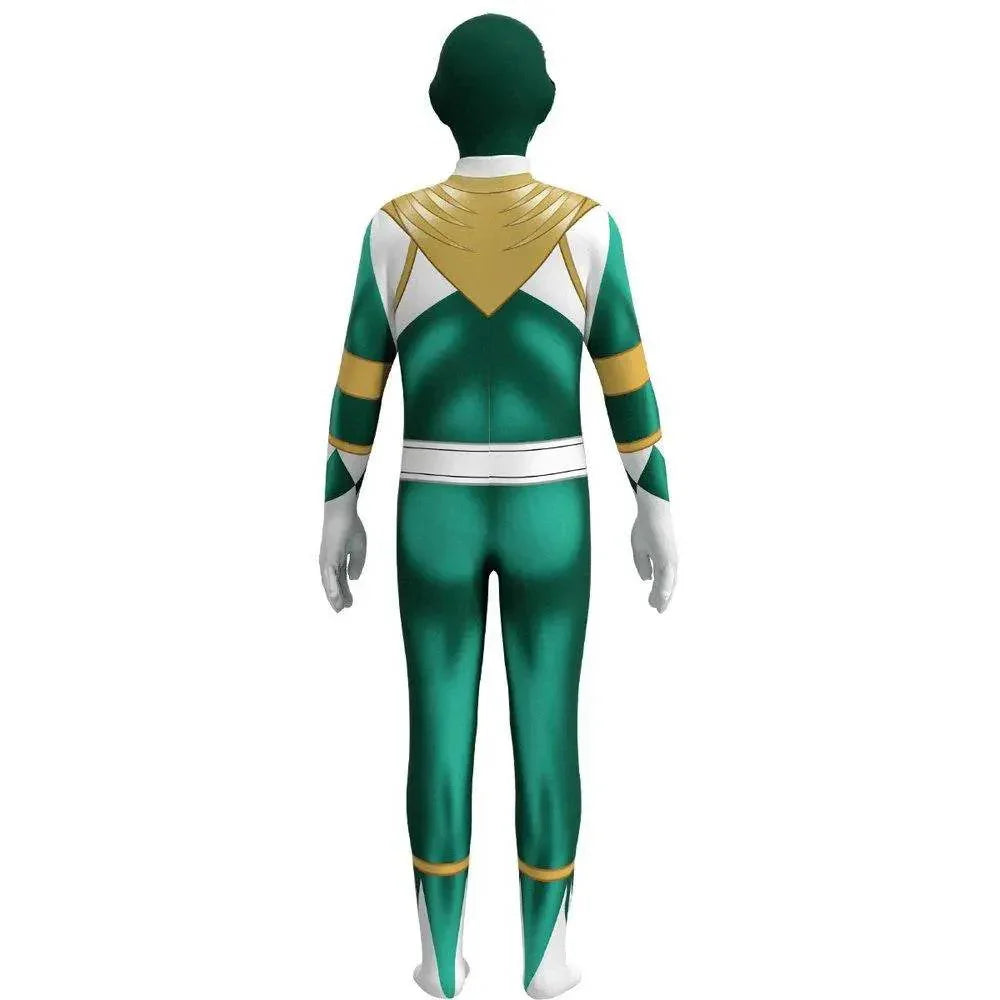 Mighty Morphin Power Rangers Costume Kids Superhero Bodysuit Halloween jumpsuits onesies - Azufun