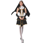 Pastor Fr Nun Couples Costume Halloween Outfits Cosplay Party Carnival - Azufun