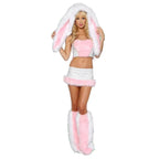 Pink Cute Floppy Bunny Rabbit Corset Easter Costume Halloween Cosplay - Azufun