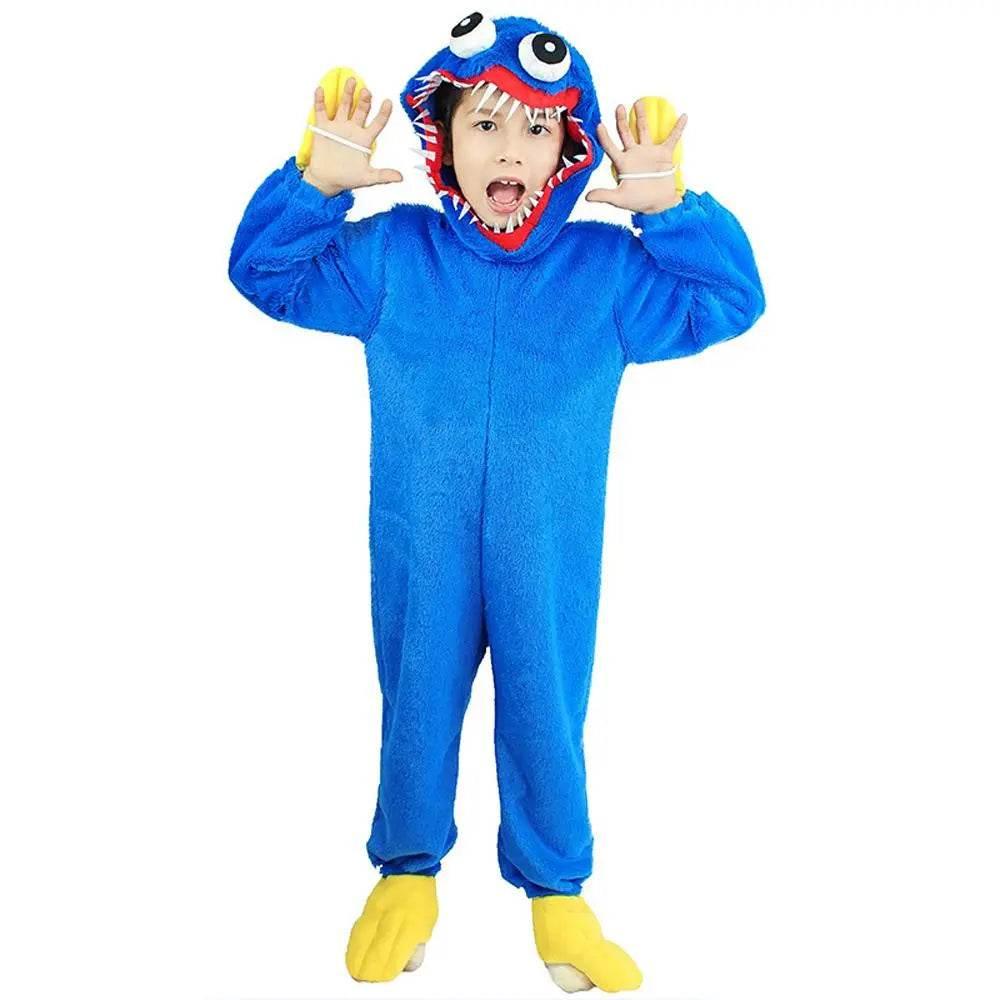 Poppy Playtime Huggy Wuggys Plush Costume Kids Halloween Cartoon Cosplay Jumpsuit - Azufun