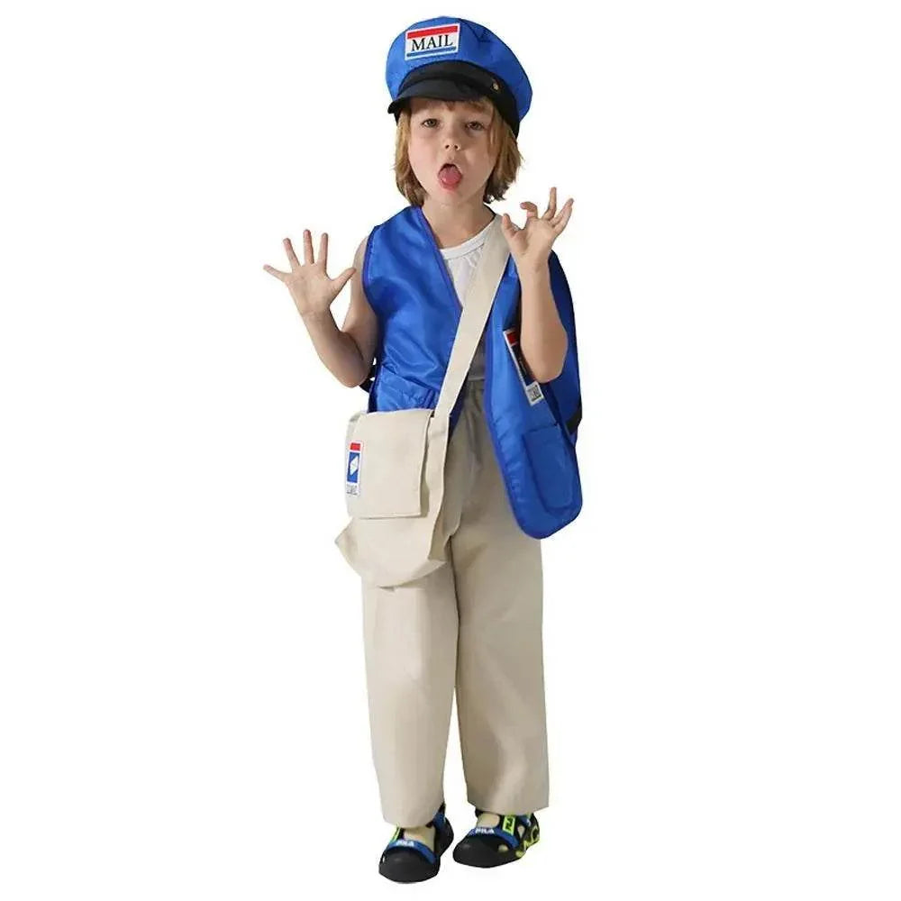 Postman Courier Uniform Kids Party Suit Cosplay Costumes Halloween - Azufun