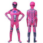 Power Rangers Cosplay Costume Dinosaur Suit Halloween Superhero Jumpsuit Outfit Dress Up For Kids Adult - Azufun