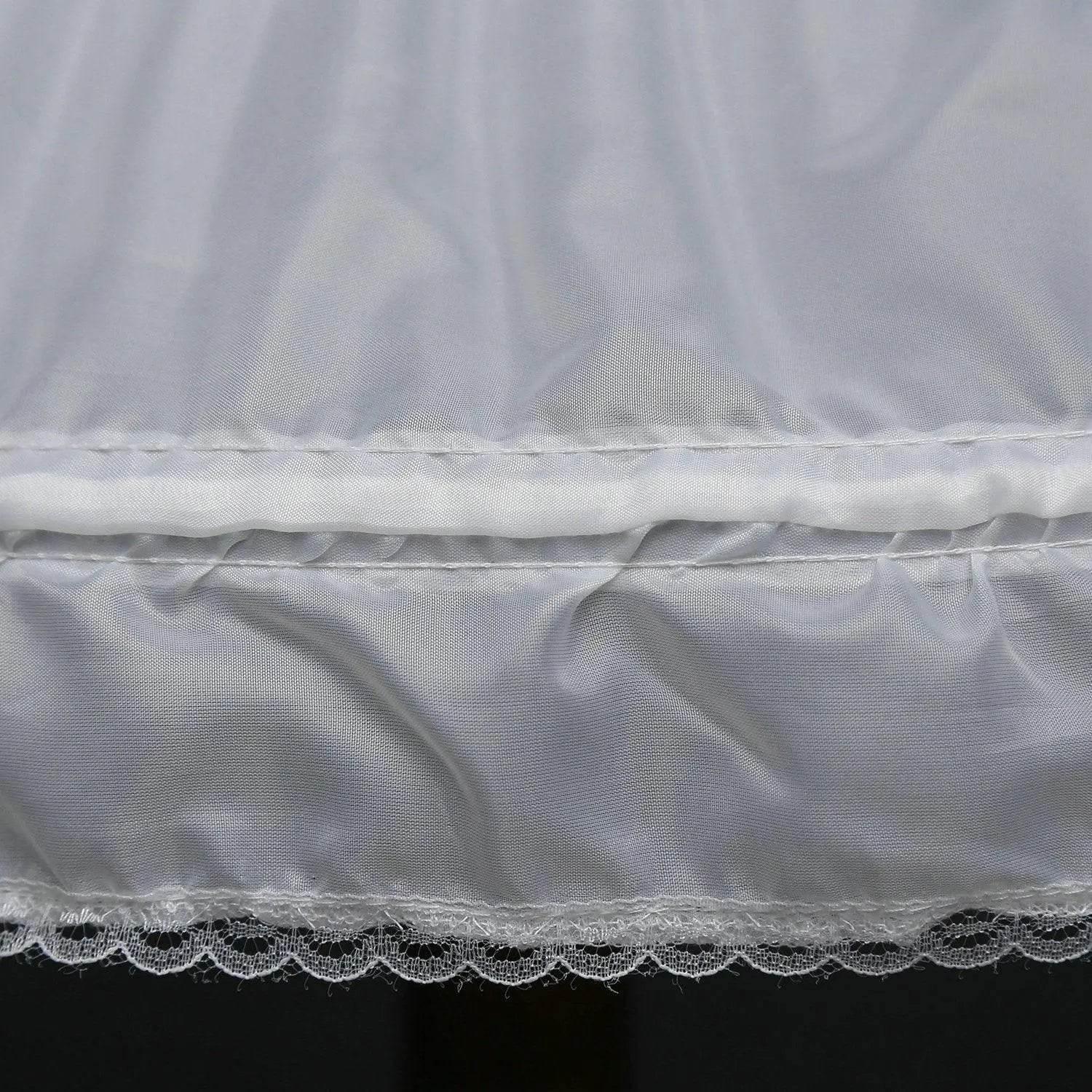Princess Dress Crinoline Lace Trim Flower Girl Petticoat A-Line - Azufun