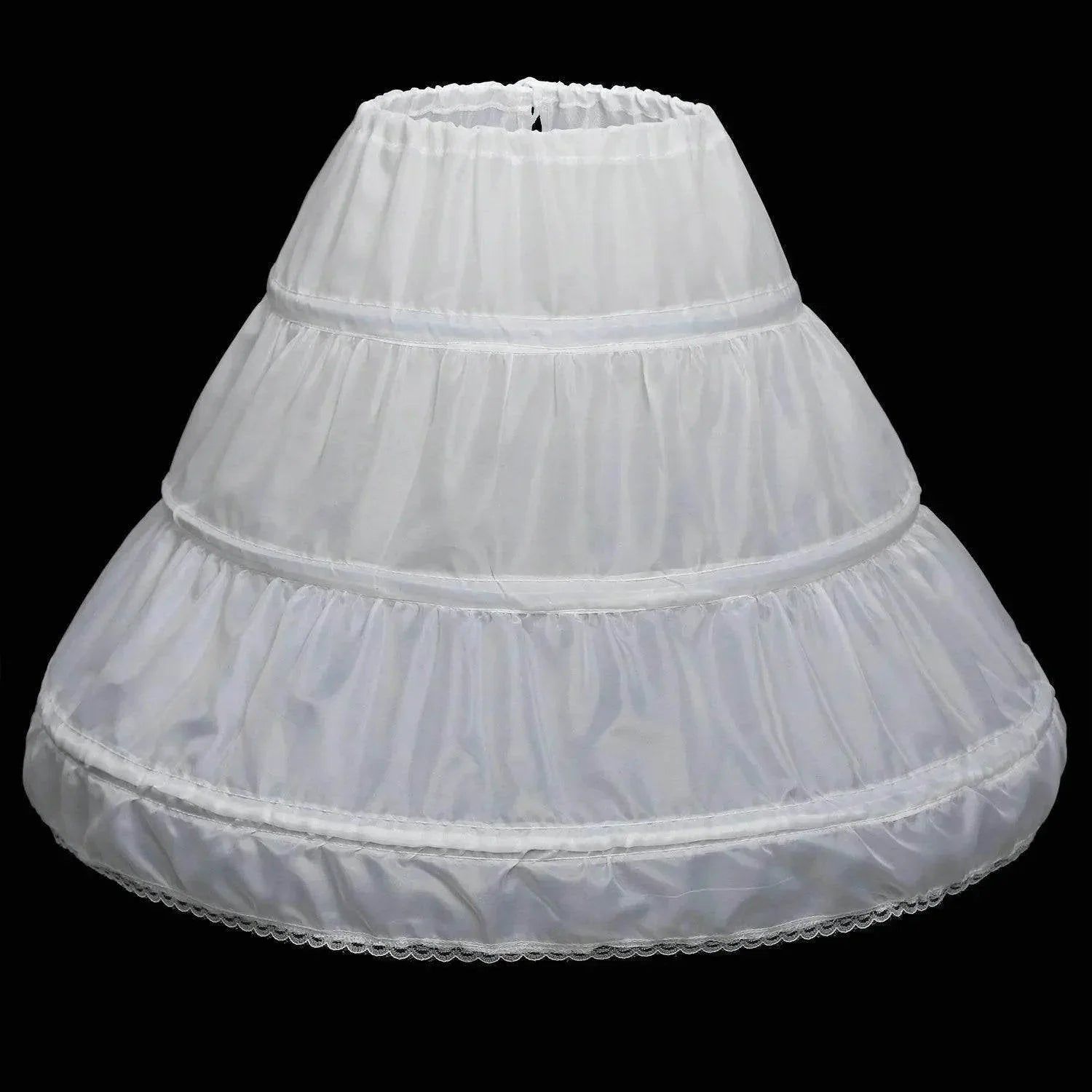 Princess Dress Crinoline Lace Trim Flower Girl Petticoat A-Line - Azufun