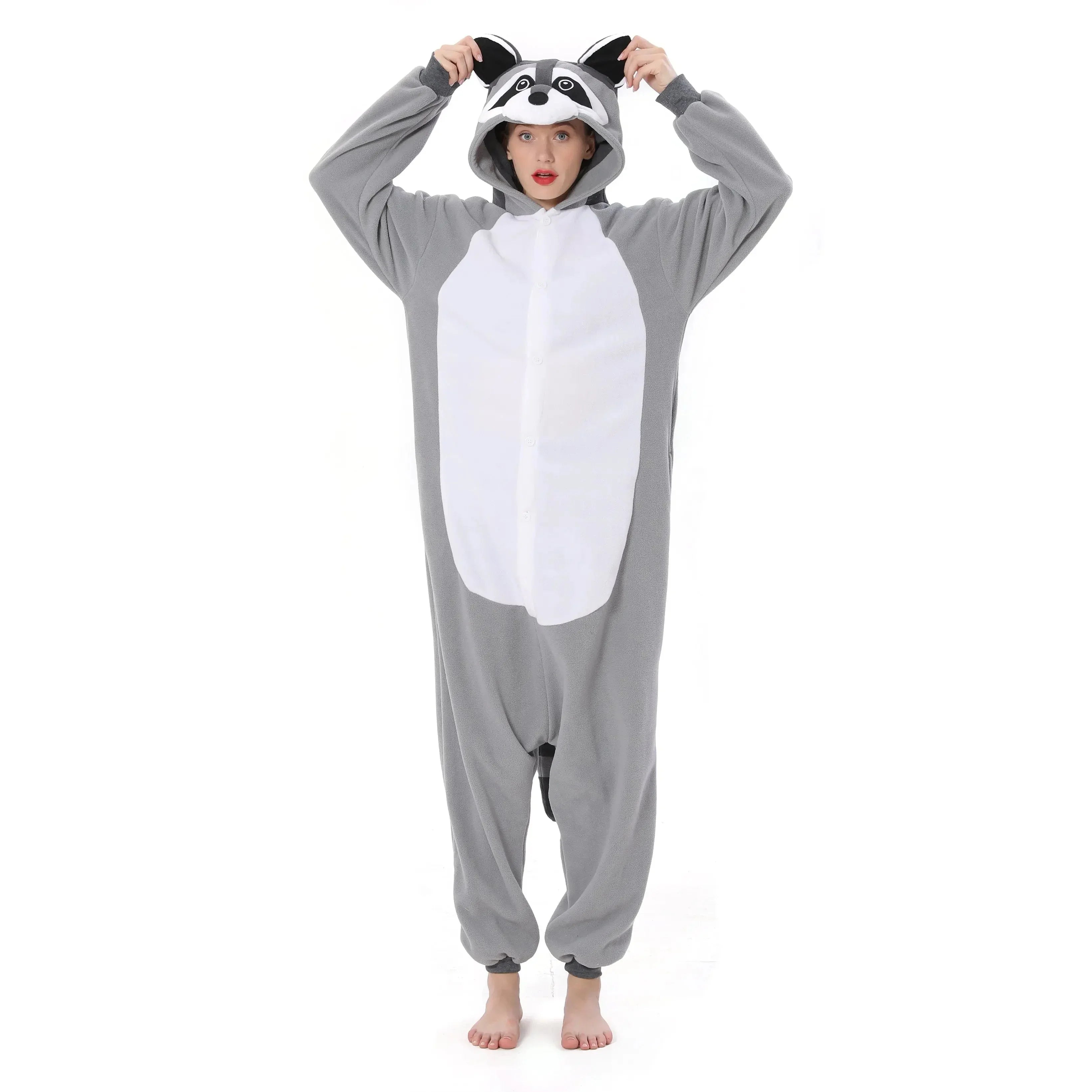 Raccoon Kigurumi Onesies animal pajamas Costume For Adult|?PajmasBuy