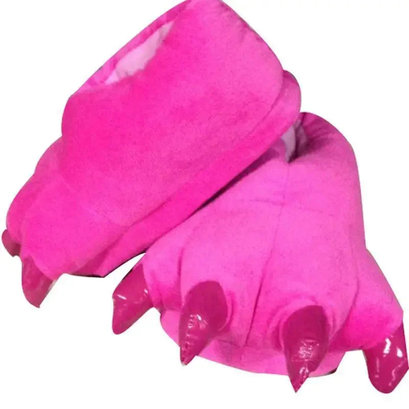 Rose Red Unisex Animal Cosplay Kigurumi Fleece Warm Slippers Shoes - Pajamasbuy