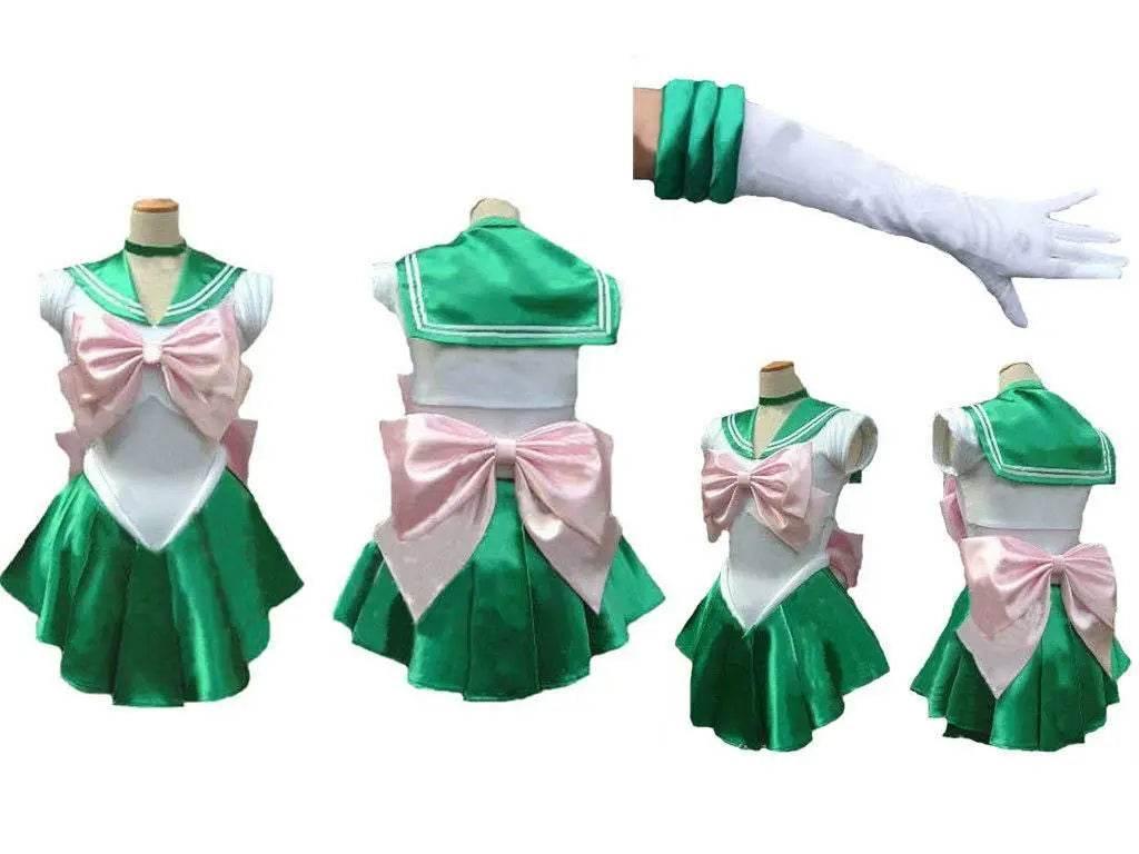 Sailor Moon Venus Uranus Cosplay Costume Dress Uniform With Gloves Halloween - Azufun