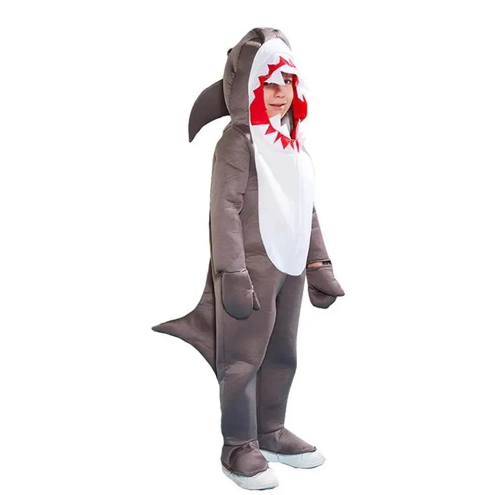 Sea Life Shark Child Jumpsuit Costume Party kids Cosplay Halloween - Azufun