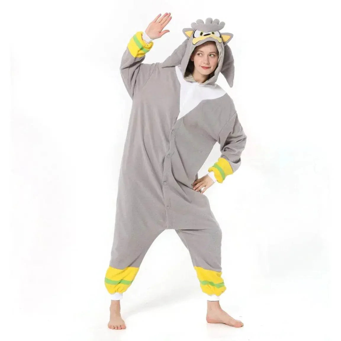 Silver the Hedgehog kigurumi onesies anime pajamas Costume - Azufun