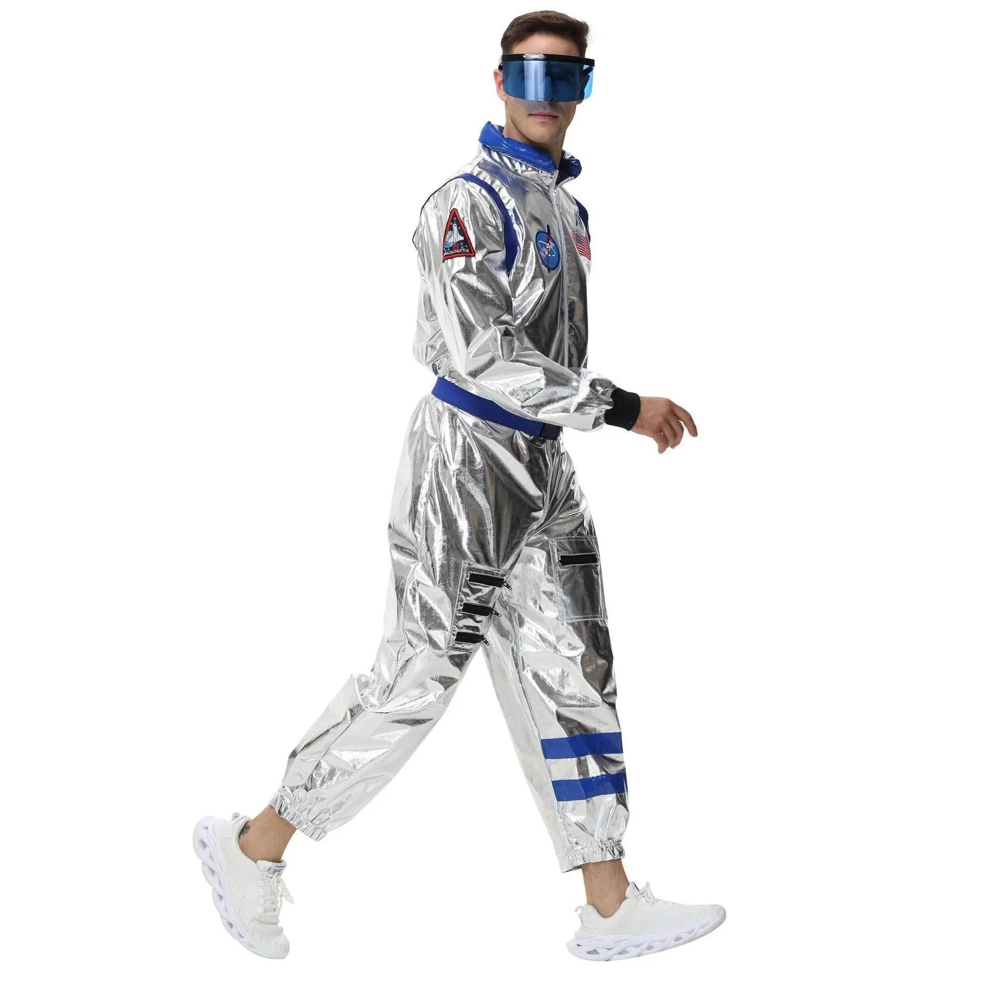 Space Suit Astronaut Couples Costume Carnival Halloween For Women Men - Azufun