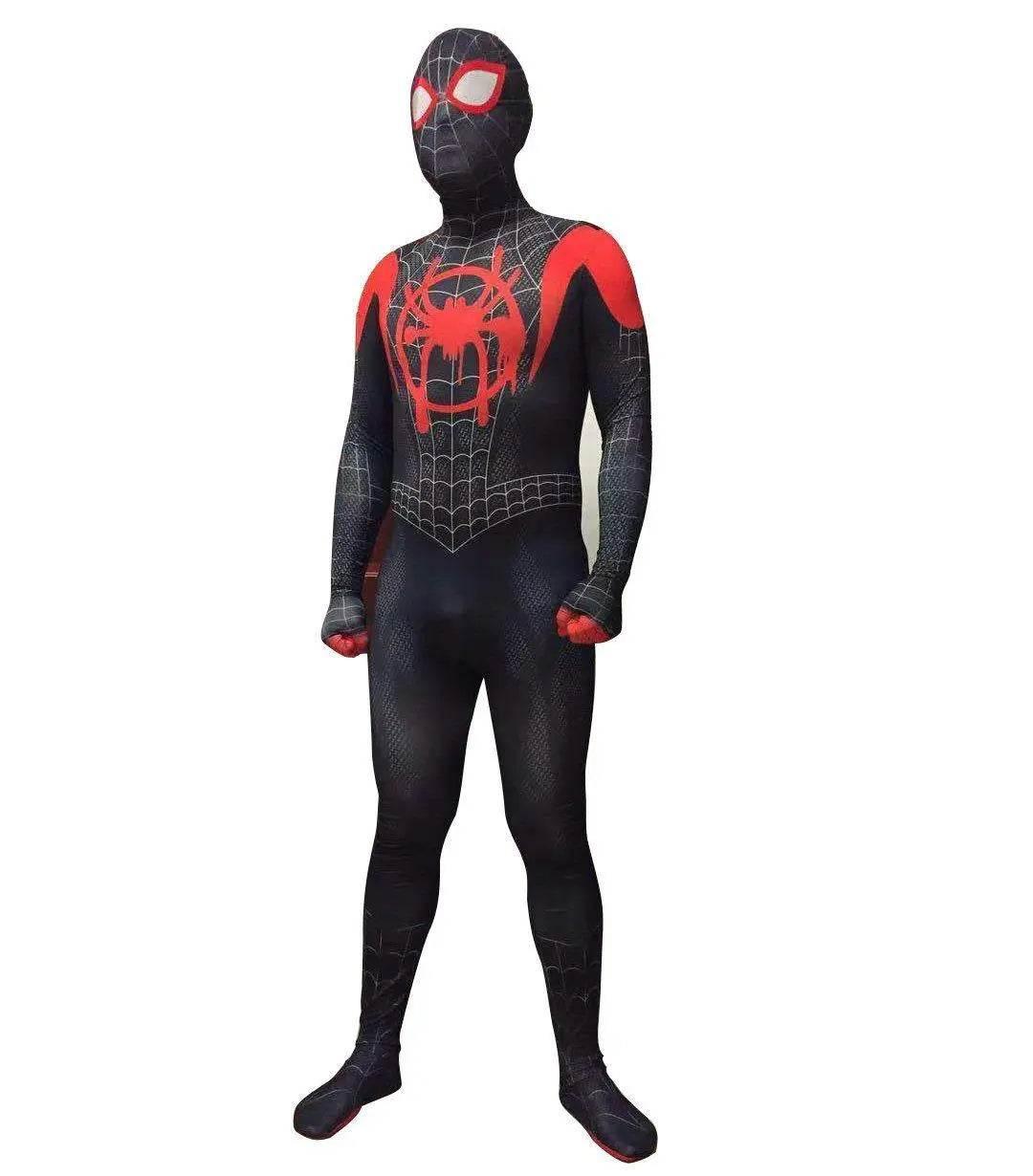 Spider man Into The Spider-Verse Bodysuit Miles Morales Costume Adult Kids - Azufun