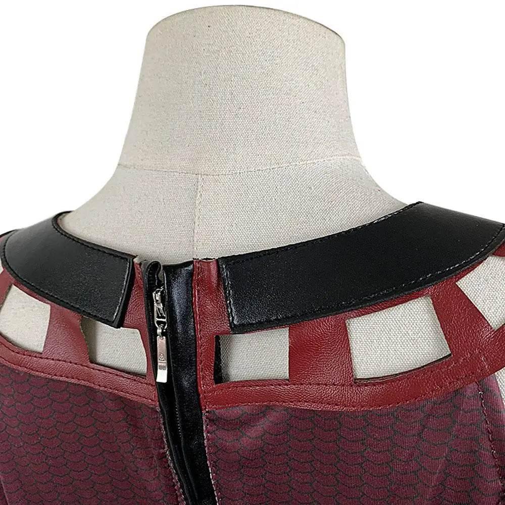 Wanda Maximoff Costume Cosplay Jumpsuit Red Witch Cloak Halloween Outfit for Woman - Azufun