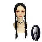 Wednesday Addams Wig The Addams Family Cosplay Black middle part braid wigs For Adult - Azufun