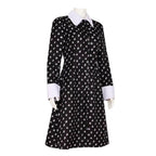 Wednesday Costume The Addams Family Cosplay Costumes Long Sleeve Printed Dress For Adult - Azufun