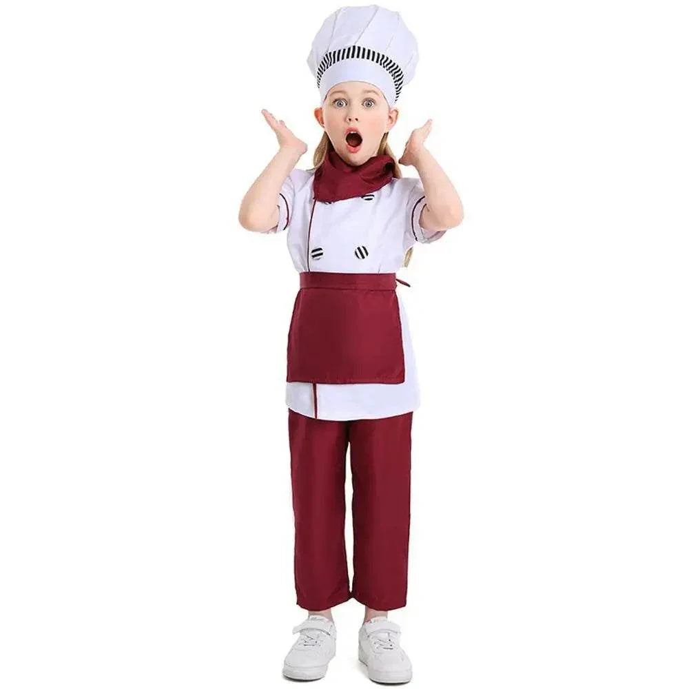 Western pastry chef costume for Kids Apron and Hat Set Cooking Baking - Azufun