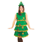 Women Christmas Tree Costume Green Elf Skirt Set - Azufun