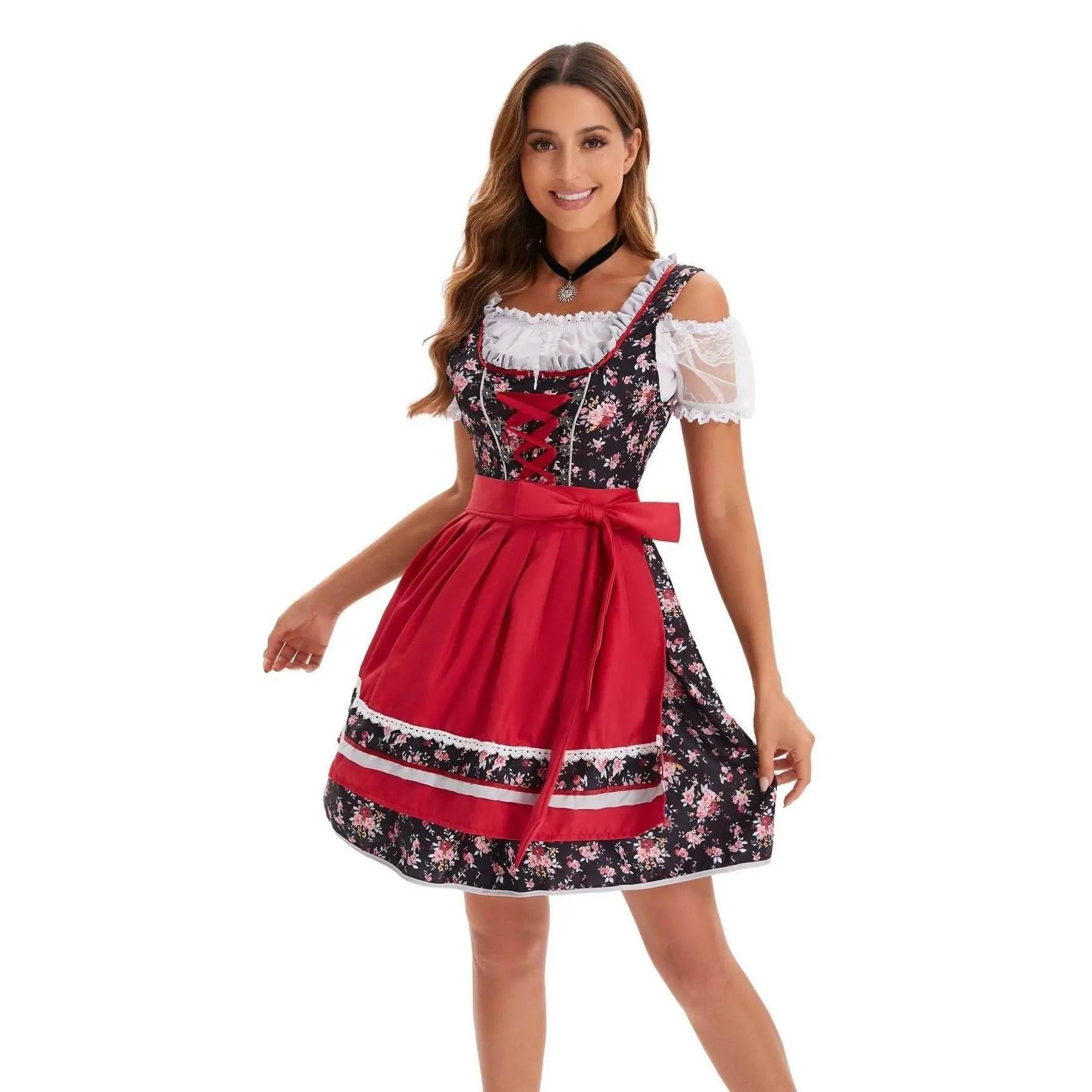 Women German Munich Oktoberfest Dress Badalia National Stage Dress Costume Halloween - Azufun
