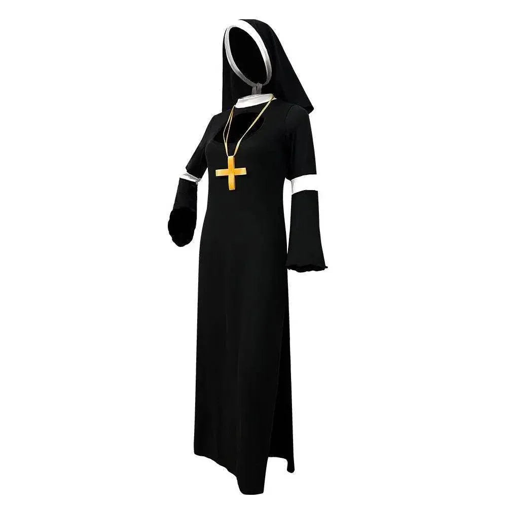 Women Nun Cosplay Halloween Costume - Azufun
