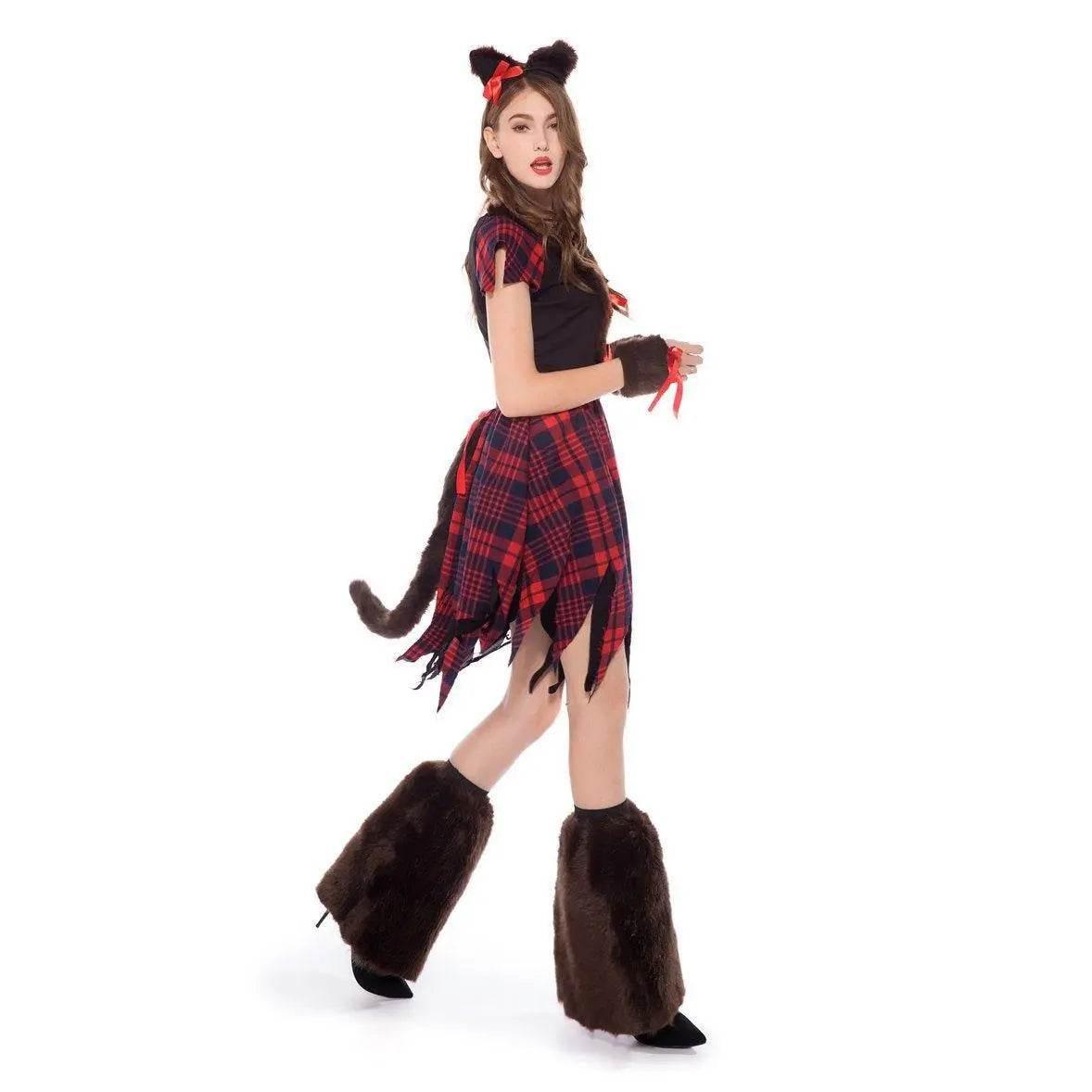 Womens Werewolf Costume Party Clubwear Halloween - Azufun