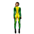 X Men Rogue Costume Zentai Bodycon Jumpsuit Halloween Cosplay - Azufun