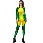 X Men Rogue Costume Zentai Bodycon Jumpsuit Halloween Cosplay - Azufun