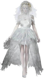 Zombie Bride Dress Fancy Dress Costume Halloween - Azufun