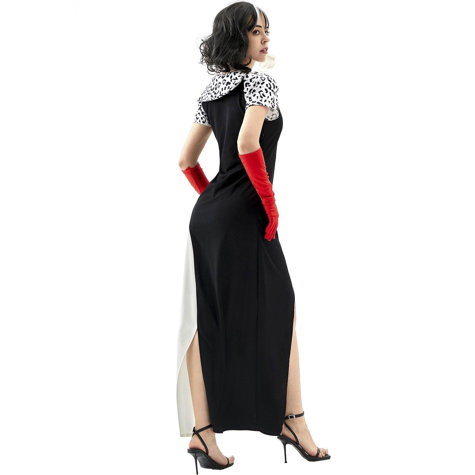 Cruella Duster Stage Costume Dress Adult Halloween Women - Azufun