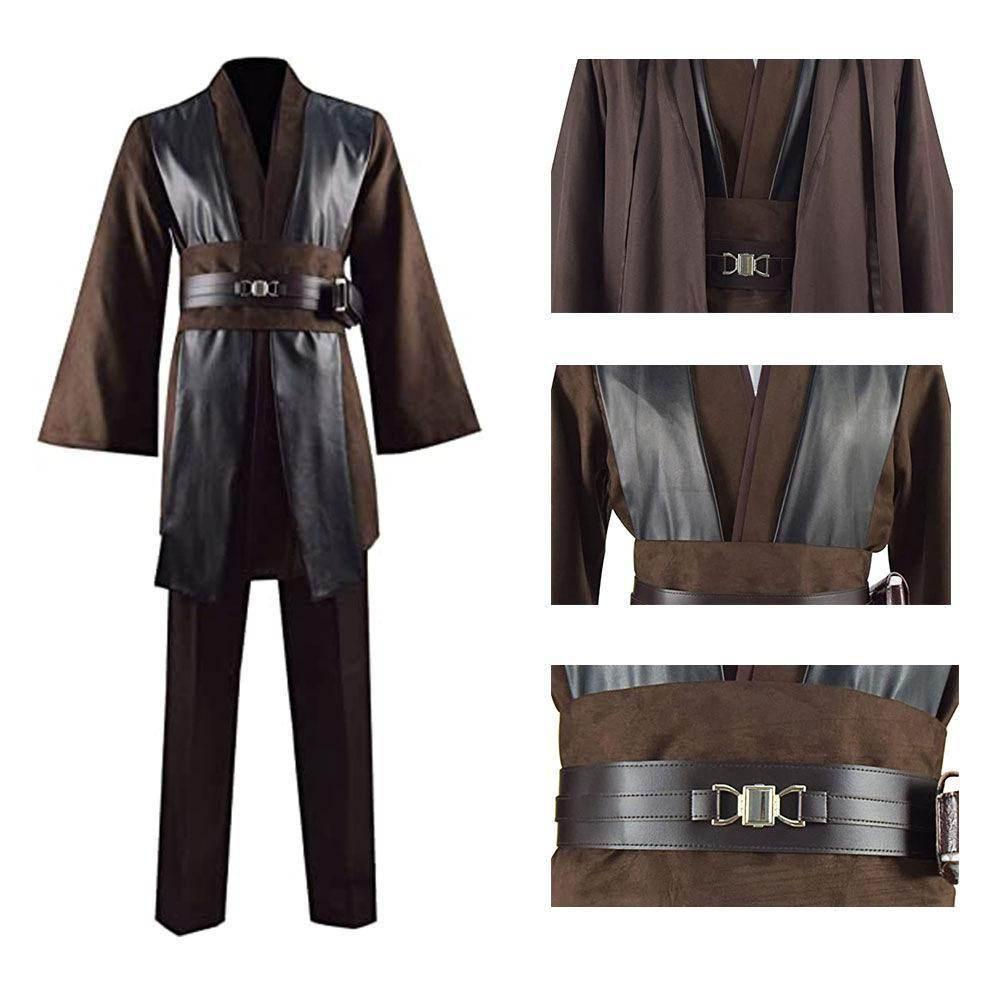 Anakin Skywalker Obi-Wan Costume Cloak Cosplay Halloween Suit - Azufun