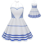 Barbie Movie Margot Sleeveless Halter Neck Dress Halloween Outfits Cosplay Costume Kids - Pajamasbuy