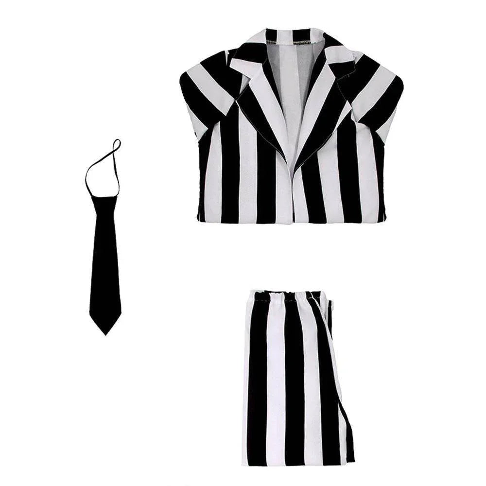 Beetlejuice Family Cosplay Costume Halloween Matching Outfits for Kids - Azufun