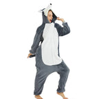 BuyBlack Husky Dog Kigurumi Onesies Pajamas Costume for Adult Now Cheaper With 3 - 5 Days Ship - PajamasBuy