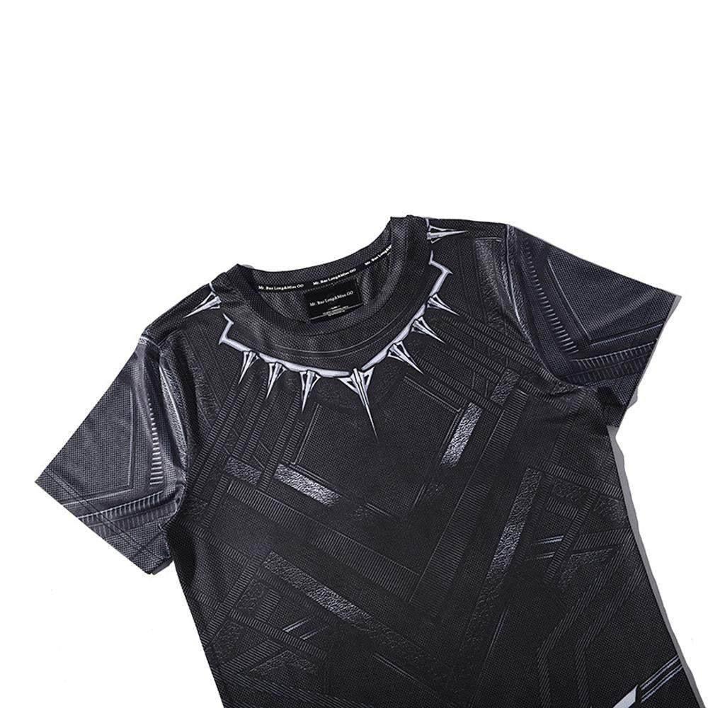 Black Panther Men T shirt Short Sleeve Running Fitness Tee Top - Azufun