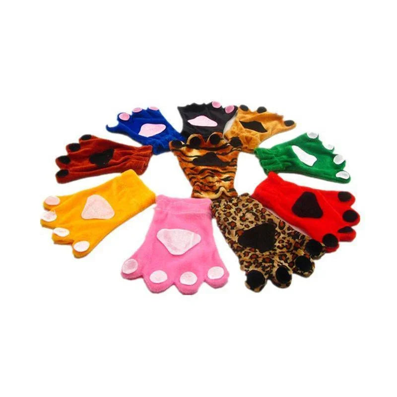 BuyChildren Fog Rabbit Claw Paw Fleece Kigurumi Gloves Now Cheaper With 3 - 5 Days Ship - PajamasBuy