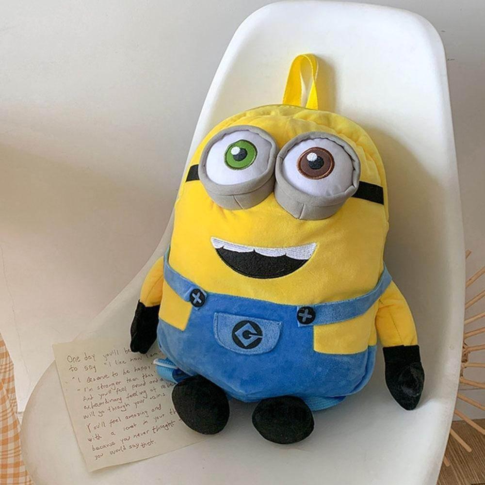 Despicable Me Minions Plush school bag large capacity student cartoon backpack - Azufun