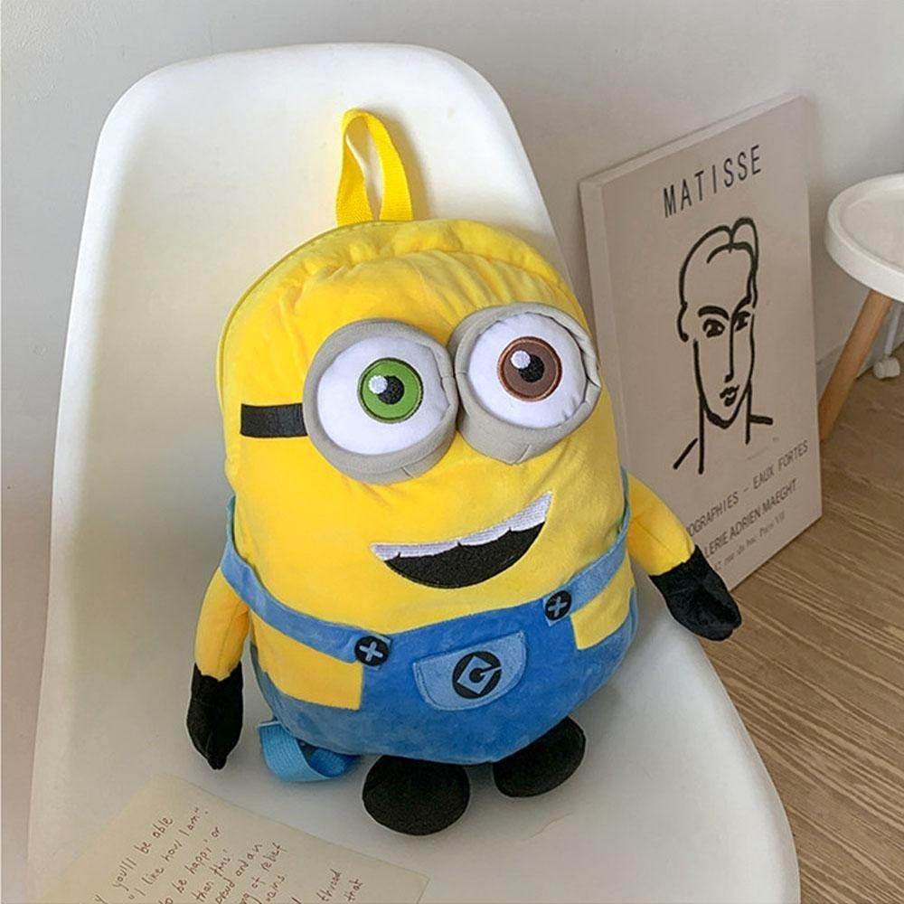 Despicable Me Minions Plush school bag large capacity student cartoon backpack - Azufun