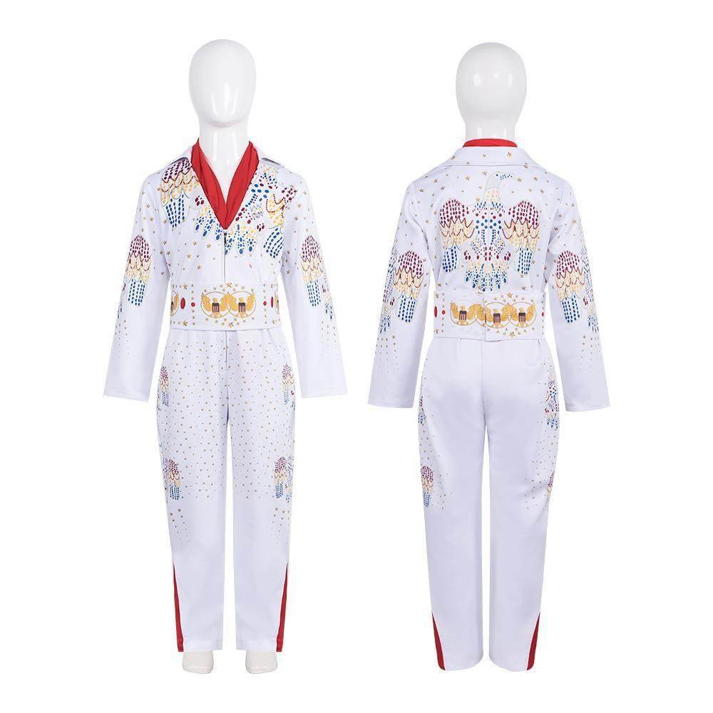 Elvis Presley Rock Singer Cosplay Costume for Halloween and Stage Performances Adult and Children - Azufun