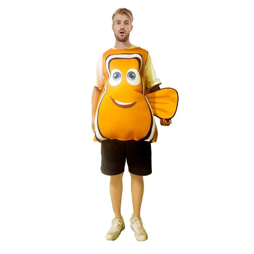 Finding Nemo Clownfish Compound Sponge Party halloween Costumes for Adult - Azufun
