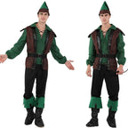 Forest Prince Costumes for Men Halloween Adult Hunter Cosplay Set Green Outfit - Azufun