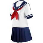 Game Yandere Simulator Cosplay Costume Uniform JK School Uniform Outfit Sailor Suit T-shirt Skirt for Women - Azufun