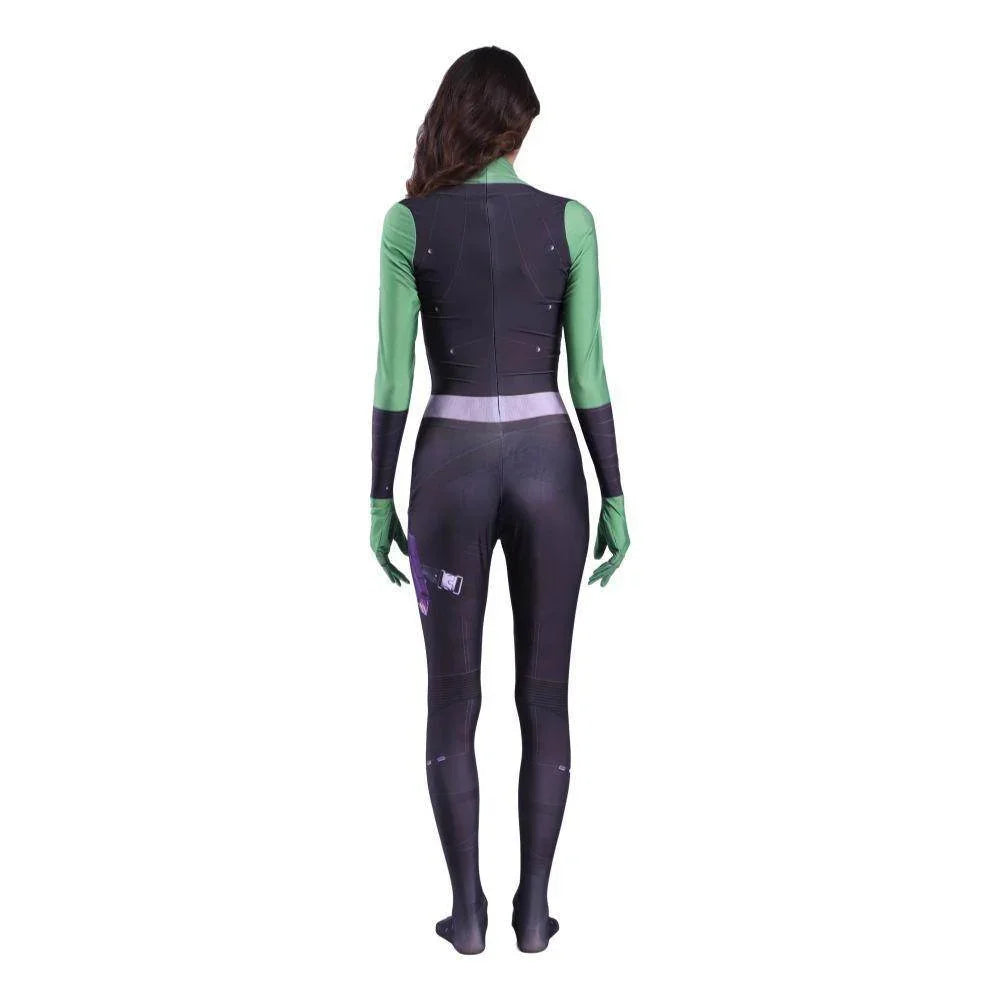 Gamora Costumes Guardians of The Galaxy Cosplay Jumpsuit Superhero Avengers Zentai - Azufun