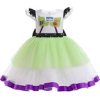 Girls' Buzz Lightyear Princess Dress Beaded Patchwork Party Gown - Azufun