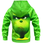 Green Monster Grinch Kids Boys Mask Hooded Sweatshirt Set - Pajamasbuy