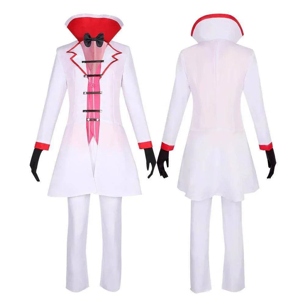 Hazbin Hotel Lucifer Morningstar White Suit Adult Cosplay Costume Carnival - Azufun
